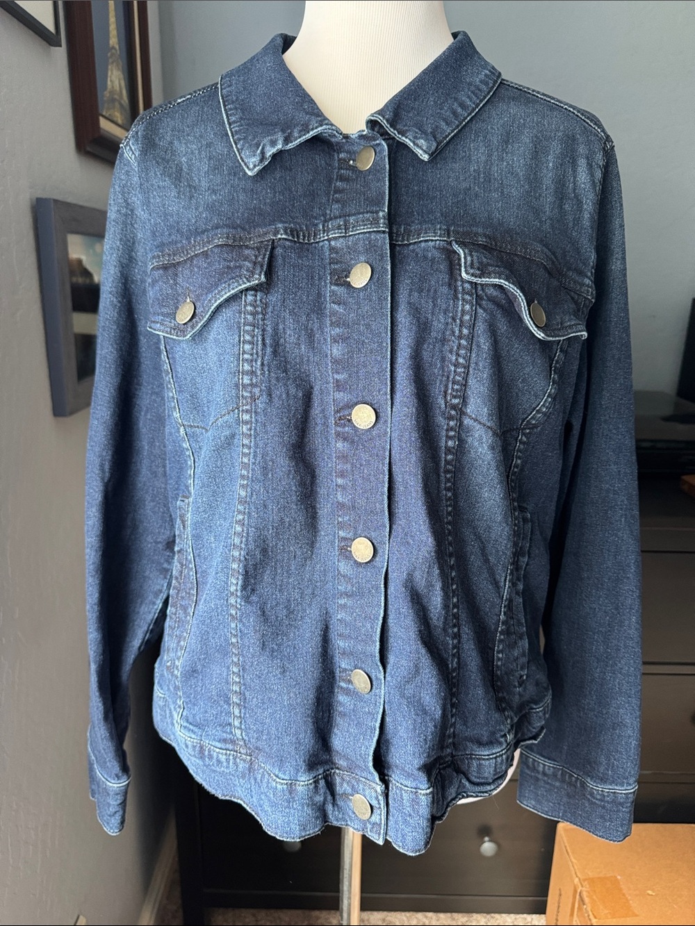 Max Jeans Dark Blue Denim Trucker Jacket